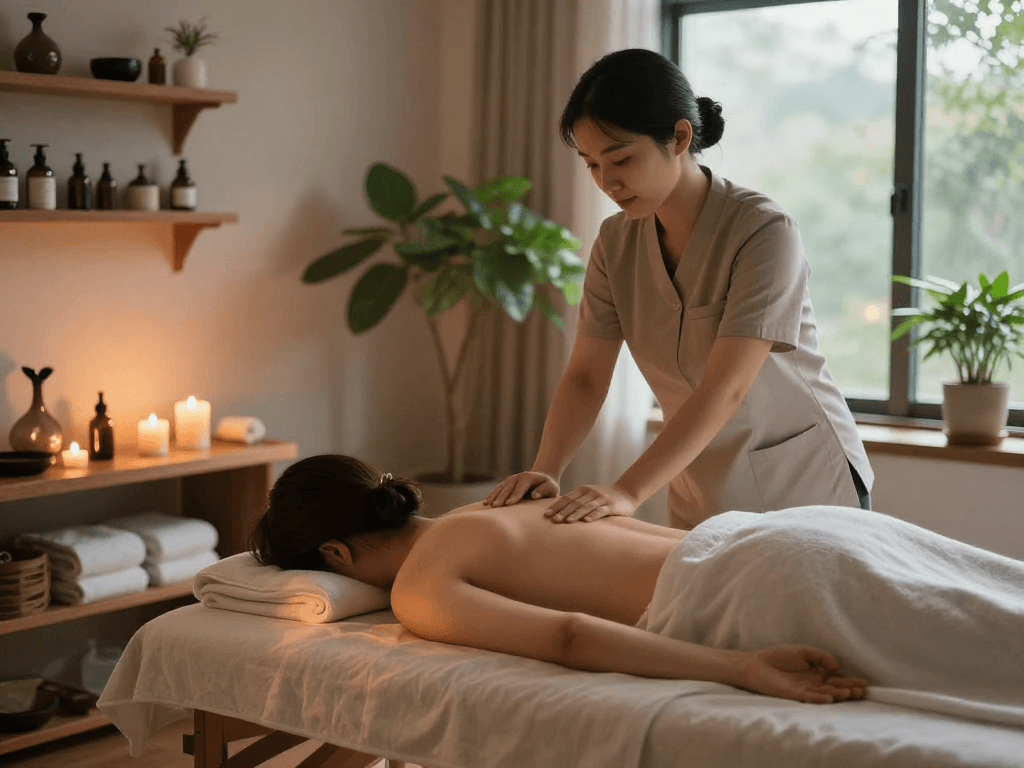 Experience soothing 잠실출장마사지 in a serene massage studio with calming ambiance.