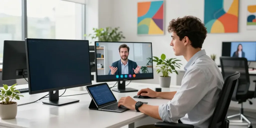 Interactive CIKA4D workspace with data analysis and video conference.
