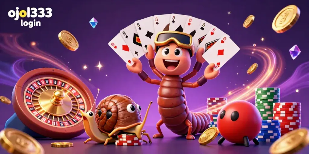 Experience excitement with ojol333 login as cartoon characters bring the casino to life in vibrant colors.