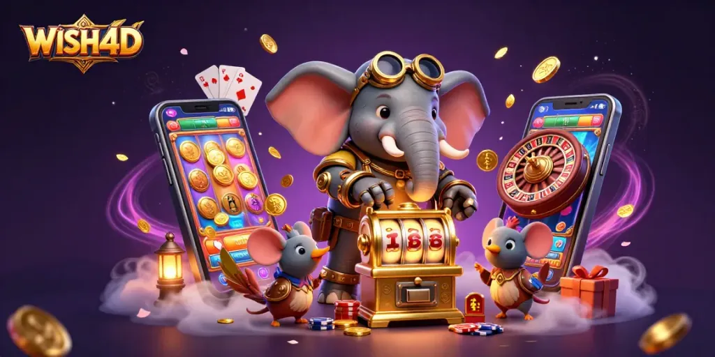 Experience exciting gameplay with WISH4D's steampunk-themed slot machine adventure.
