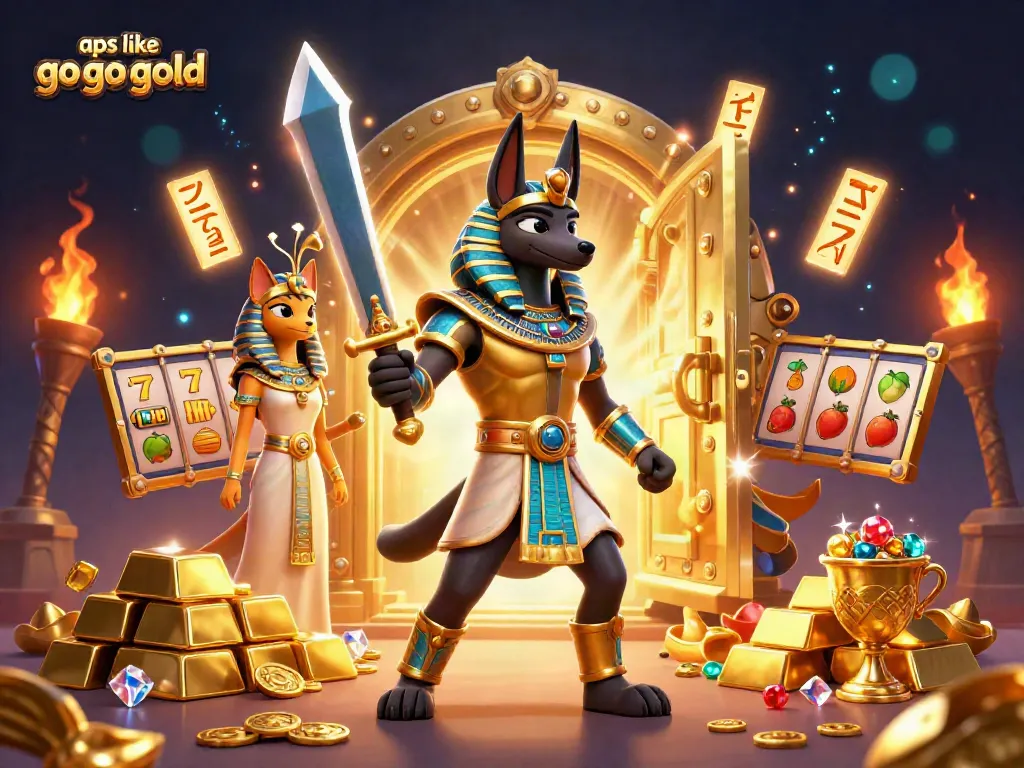 Engage with thrilling games like apps like go go gold, featuring Egyptian warriors and vibrant casino elements.