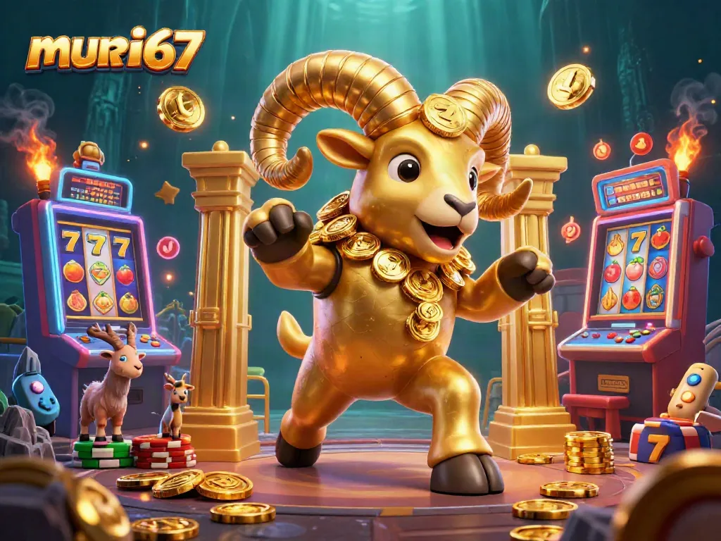 Experience thrilling gameplay in a vibrant murai67 casino scene with rich golden elements and slot machines.
