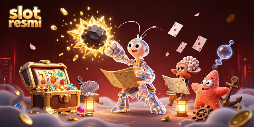 Experience the thrill of slot resmi with a vivid galactic samurai scene bursting with gems and coins.