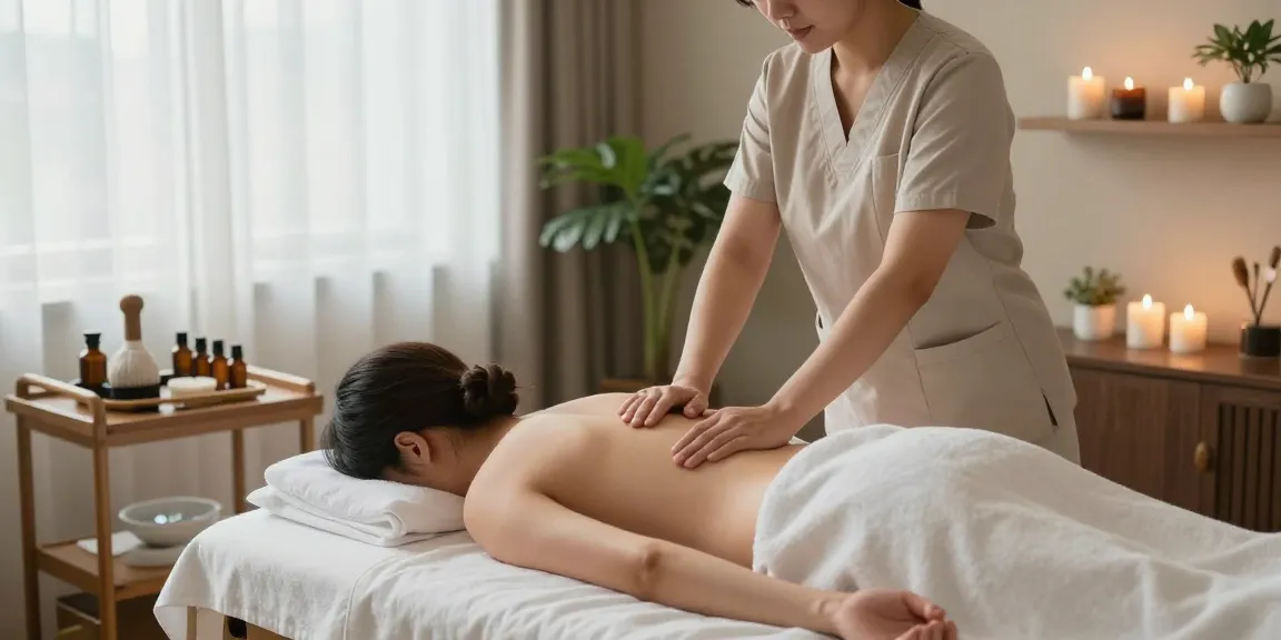 Experience 안양출장마사지 in a peaceful spa setting with therapist and soothing atmosphere.