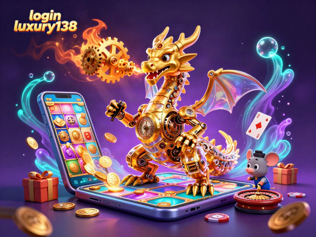 Login luxury138 menawarkan pengalaman bermain kasino yang menakjubkan dengan ilustrasi naga emas.