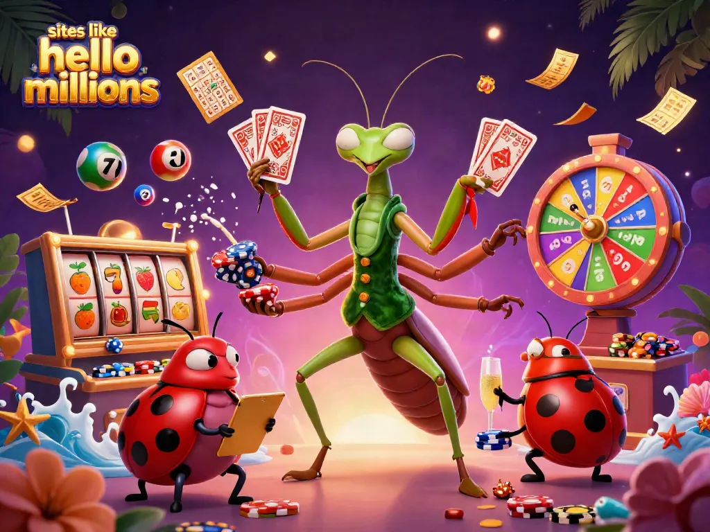 Engage with exciting games like sites like hello millions featuring vibrant slot reels and festive characters.