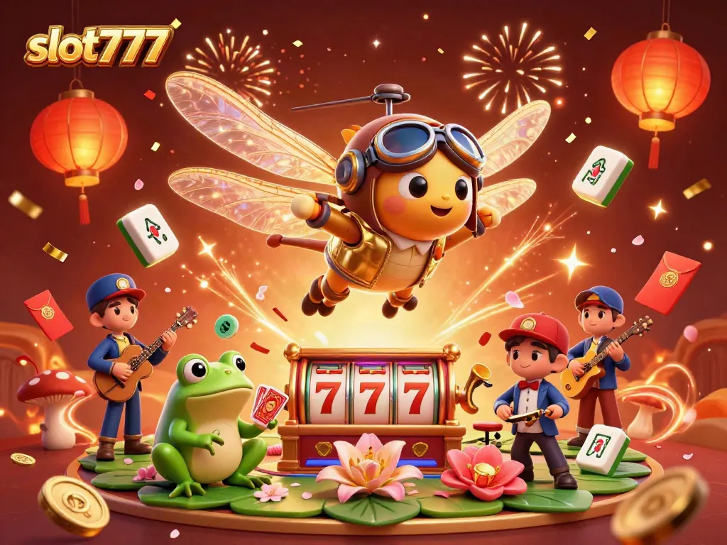 Spin the reels with slot777 in this vibrant casino scene featuring engaging characters.
