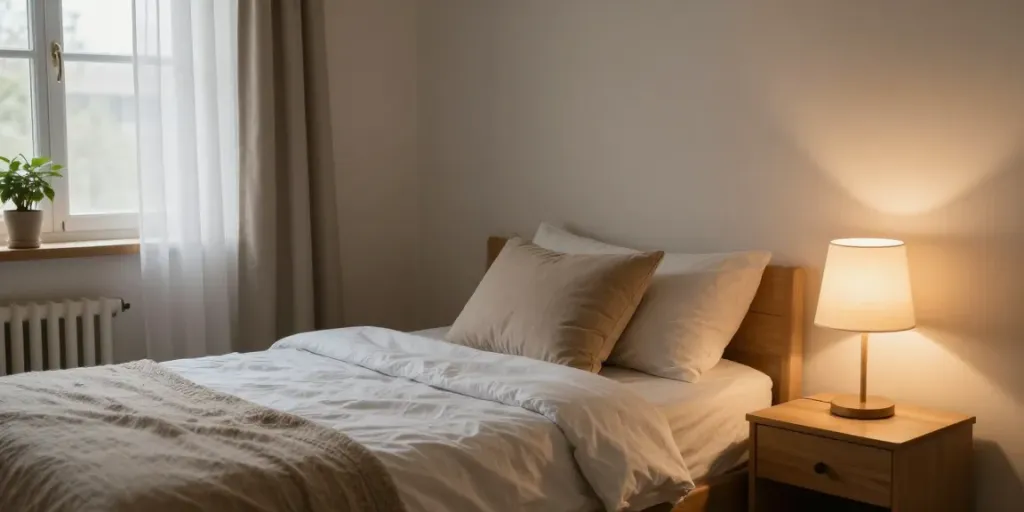 Cozy rollaway bed setup in a guest bedroom with natural light.
