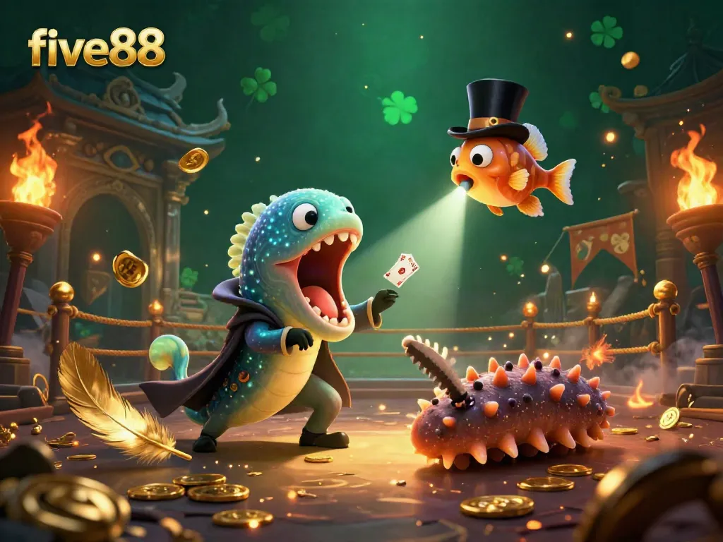 Experience exciting games at five88 with dynamic casino elements featuring a deep-sea eel magician.