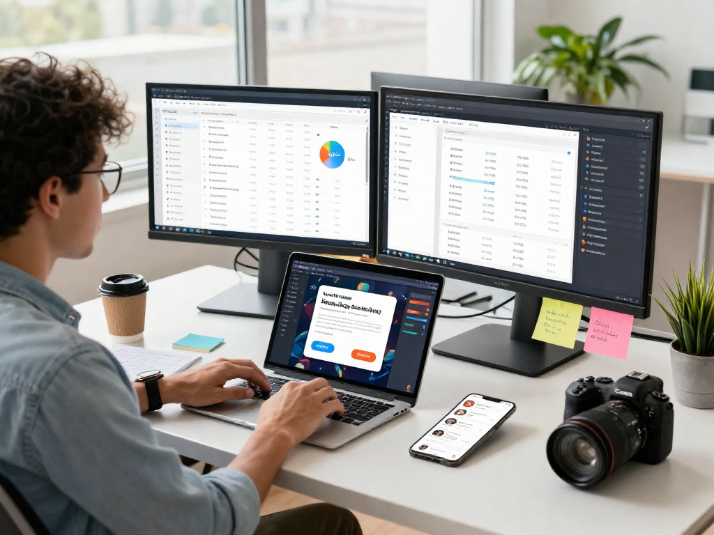 Marketing specialist analyzing data to buy android installs for app optimization.