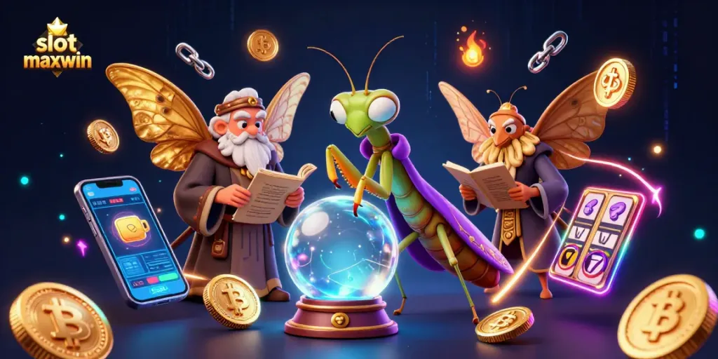Engage with slot maxwin strategies through a mystical 3D scene packed with fortune tellers, ancient scrolls, and crypto elements.