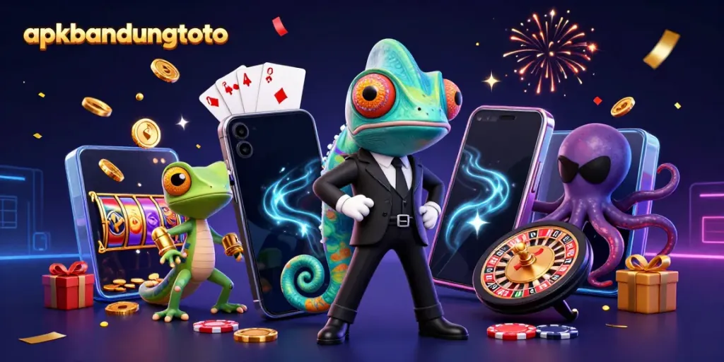 Experience exciting wins with apkbandungtoto as a colorful chameleon agent encounters action-packed casino games