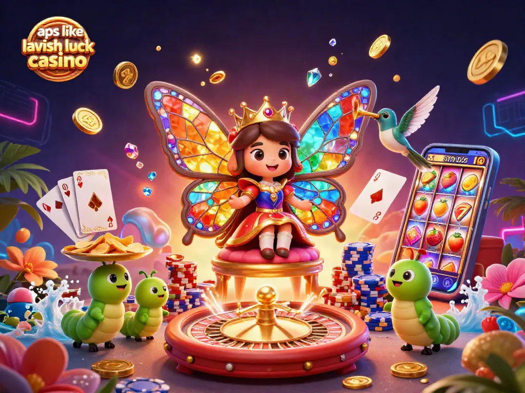 Spin on apps like Lavish Luck Casino with animated characters and vibrant casino elements.