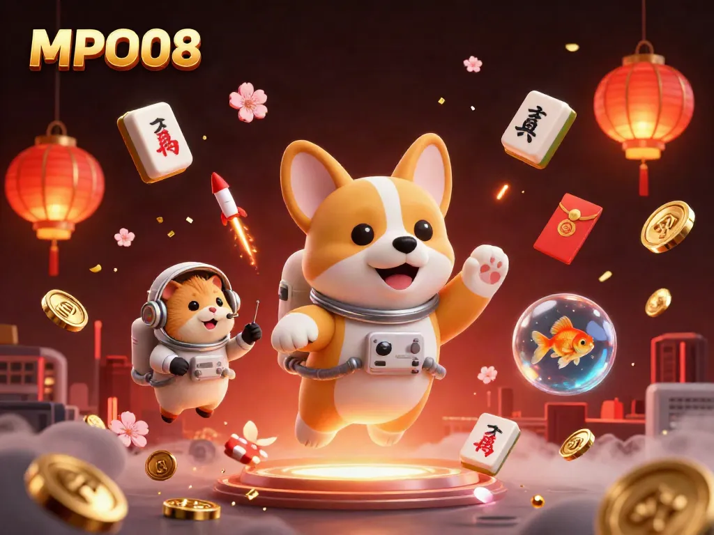 Play engaging games and manage your momentum effectively with MPO08 in an ultra-detailed 3D casino illustration.