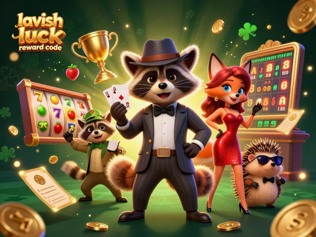 Engage with exclusive lavish luck reward code while enjoying vibrant gaming elements in a dynamic casino scene