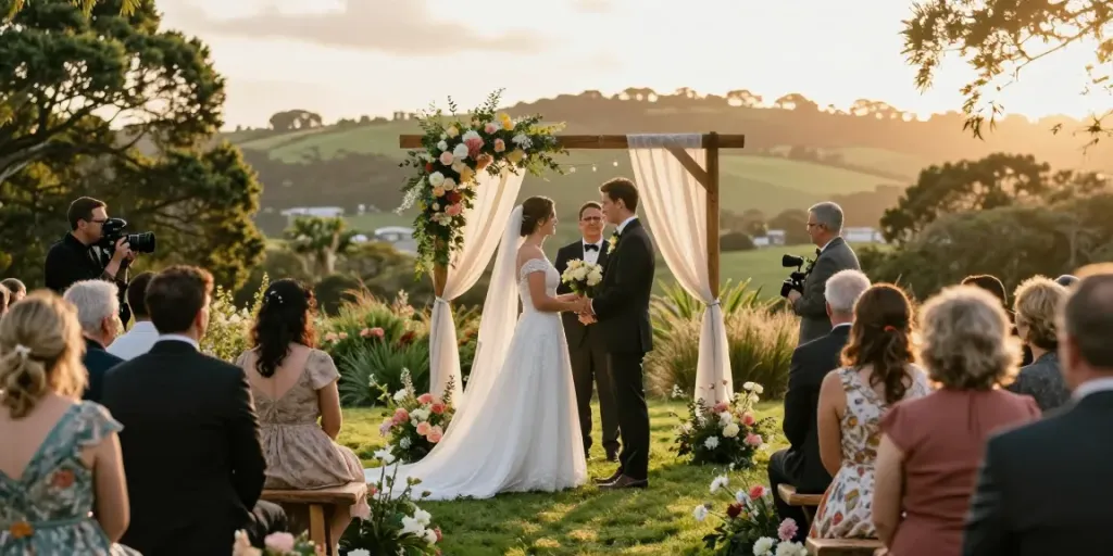 Documentary wedding photographer in Dunedin captures intimate ceremony moments.