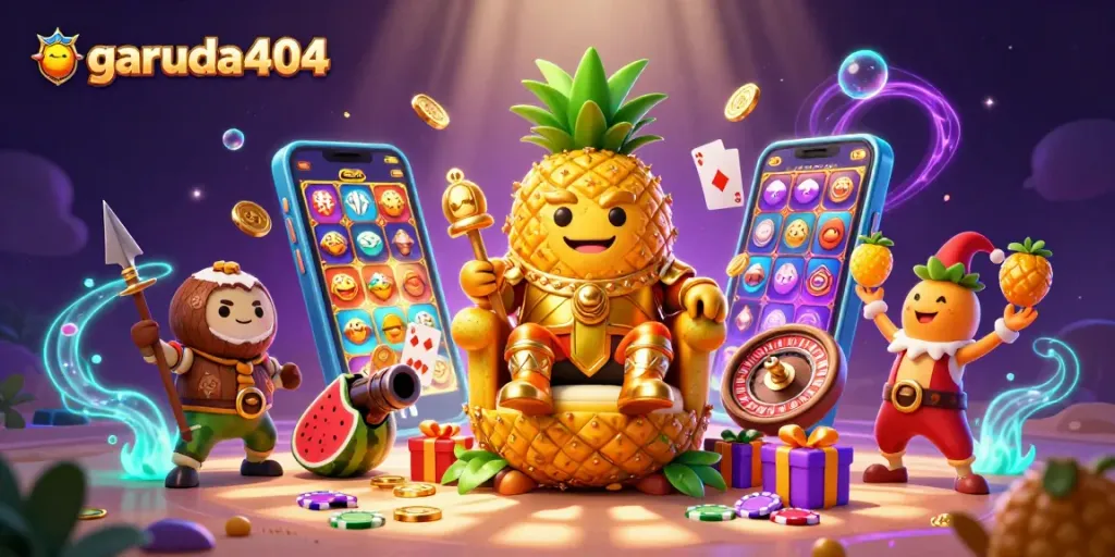 Experience thrilling gameplay with garuda404 featuring a vibrant scene of casino royalty and excitement.