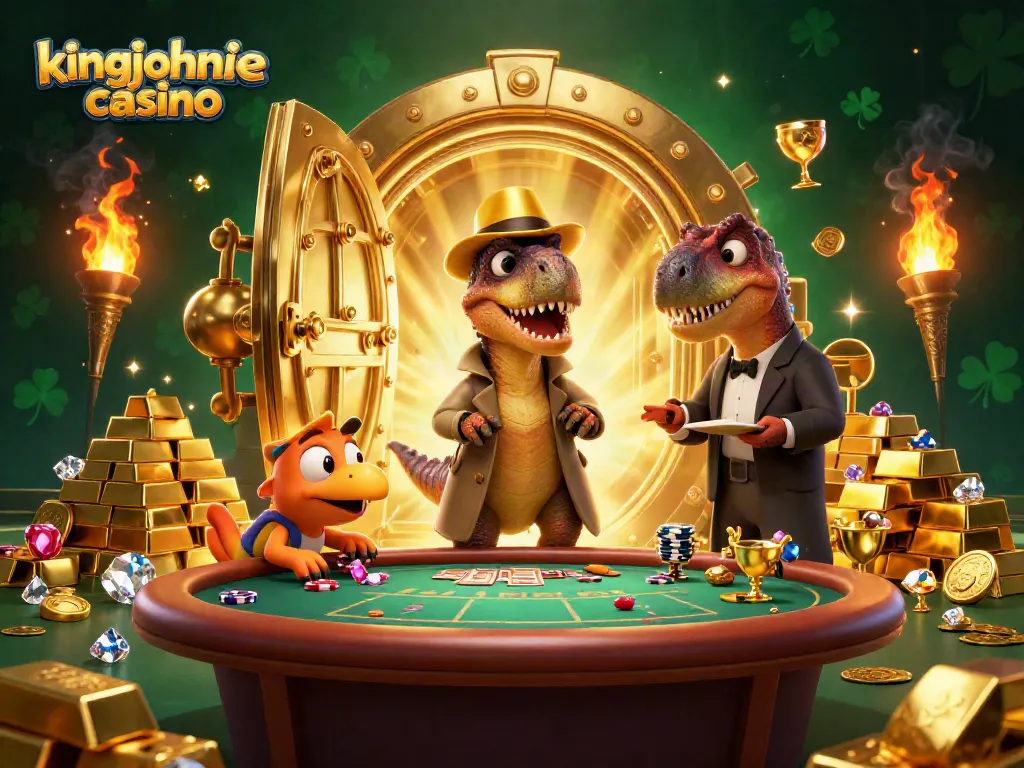 Experience thrilling gameplay at kingjohnnie casino with vibrant cartoon characters in an exciting blackjack scene.