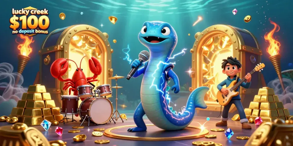 Experience the thrilling lucky creek $100 no deposit bonus with electrifying 3D characters in a vibrant casino