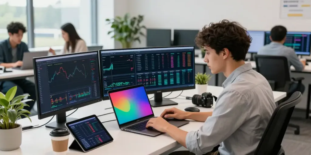 Engaging cryptocurrency trading environment showcasing https://piteas.trade with professionals analyzing market trends.