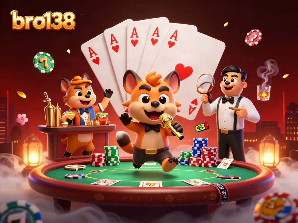 Bro138 enhances the casino experience with vibrant hyenas and a lively gambling scene.